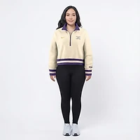 Nike Women's LSU Tigers Legacy Fleece Crop 1/4 Zip Jacket