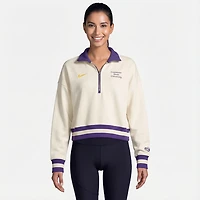 Nike Women's LSU Tigers Legacy Fleece Crop 1/4 Zip Jacket