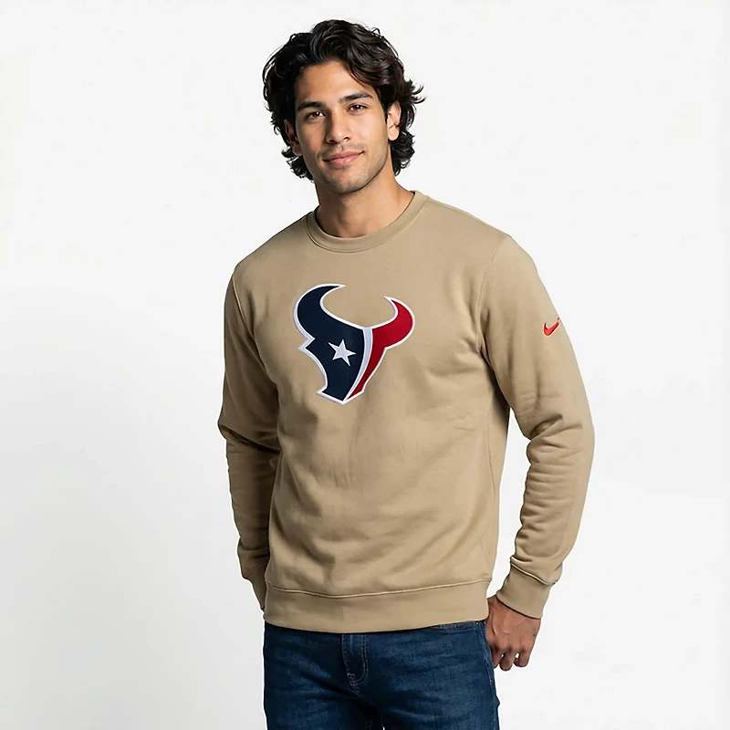 Nike Men's Houston Texans Rewind Club Crew Sweatshirt