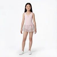 Rainbeau Moves Girl's Skirted Leotard with Criss Cross Back
