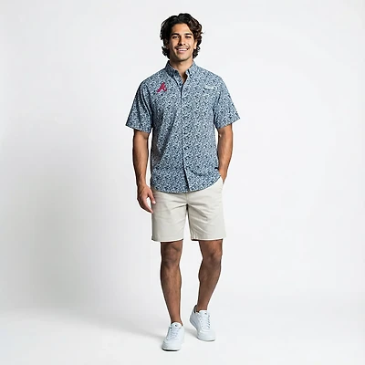 Columbia Sportswear Men's Atlanta Braves Floral Short Sleeve Tamiami Shirt