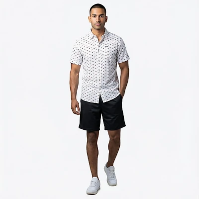 Columbia Sportswear Men's Atlanta Braves Micro Logo Super Slack Tide Short Sleeve Shirt