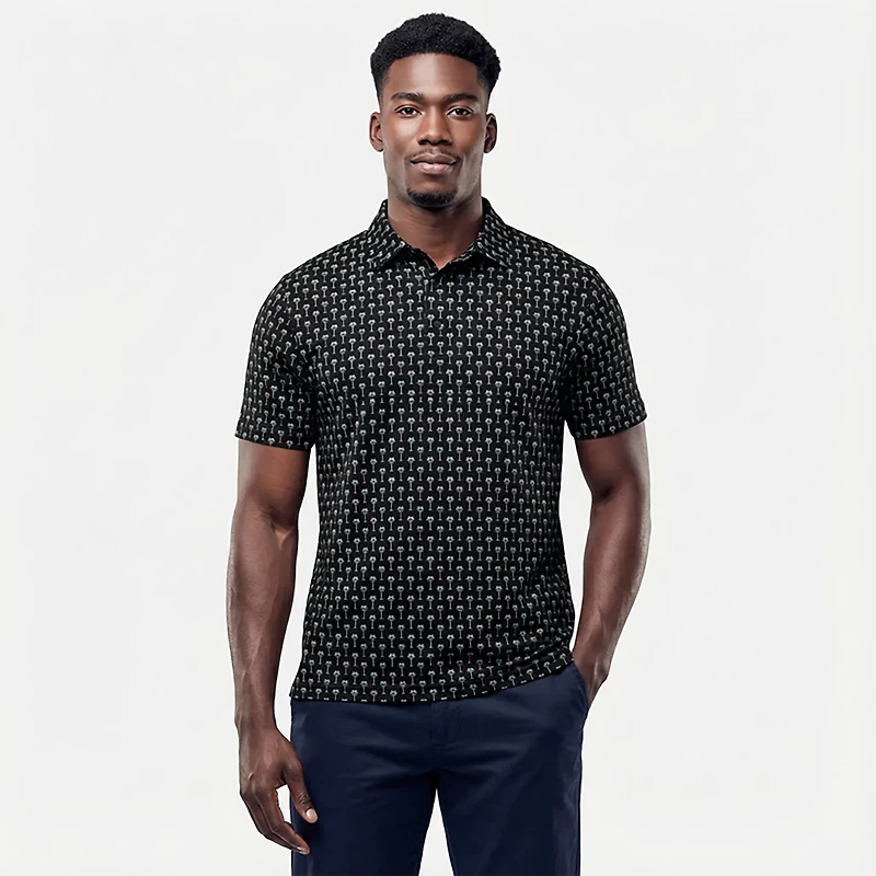 Callaway Men's Short Sleeve Multi Palm Print Golf Shirt