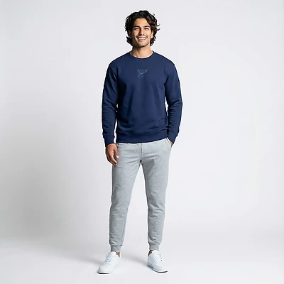 Fanatics Men's Blues Authentic Pro Road Fleece Long Sleeve Crew Top