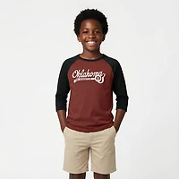 '47 University of Oklahoma Boys' Super Script Line Drive Raglan Graphic T-shirt