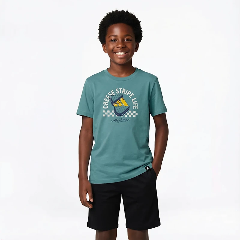adidas Boys' Cheese Stripe Life Short Sleeve Graphic T-shirt