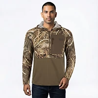Drake Men's EST Performance 1/2 Zip Camo Hoodie