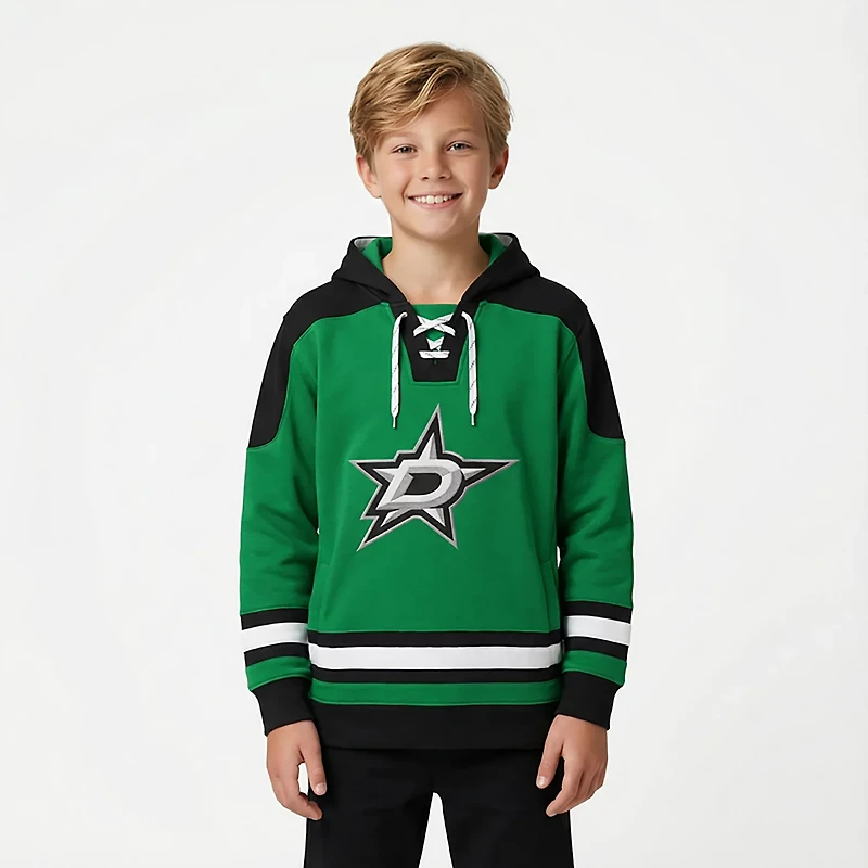 Youth Kelly Dallas Stars Ageless Must Have Home V-Neck Pullover Hoodie
