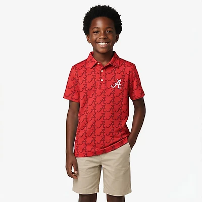 Wes & Willy Boys' University of Alabama Allover Print Polo Shirt