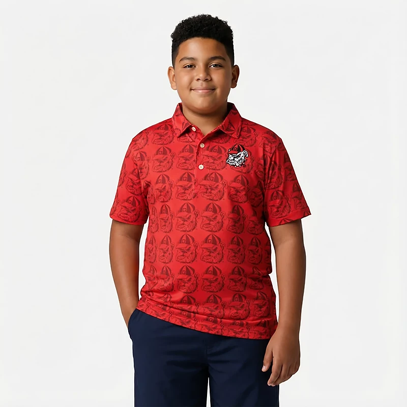Wes & Willy Boys' University of Georgia Allover Print Polo Shirt