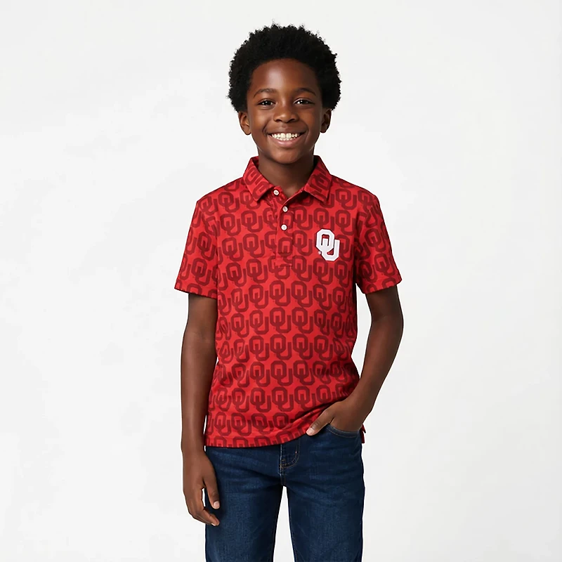Wes & Willy Boys' University of Oklahoma Allover Print Polo Shirt