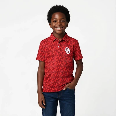 Wes & Willy Boys' University of Oklahoma Allover Print Polo Shirt