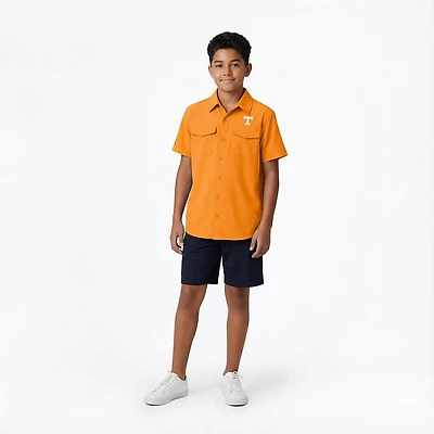 Antigua Boys' University of Tennessee Game Day Fishing Button Up Shirt