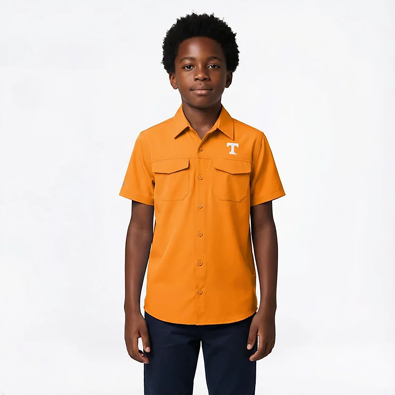 Antigua Boys' University of Tennessee Game Day Fishing Button Up Shirt