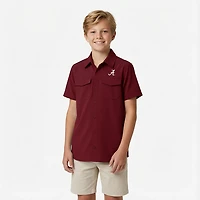 Antigua Boys' University of Alabama Game Day Fishing Button Up Shirt