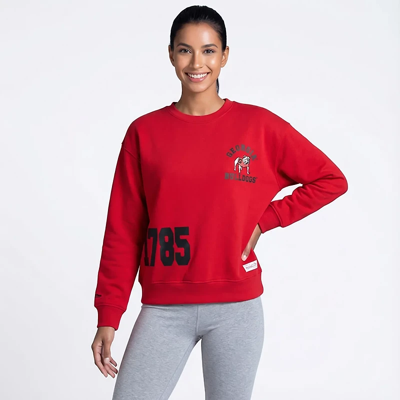 Mitchell & Ness Women's Georgia Bulldogs 4 Hit Long Sleeve Crewneck T-shirt