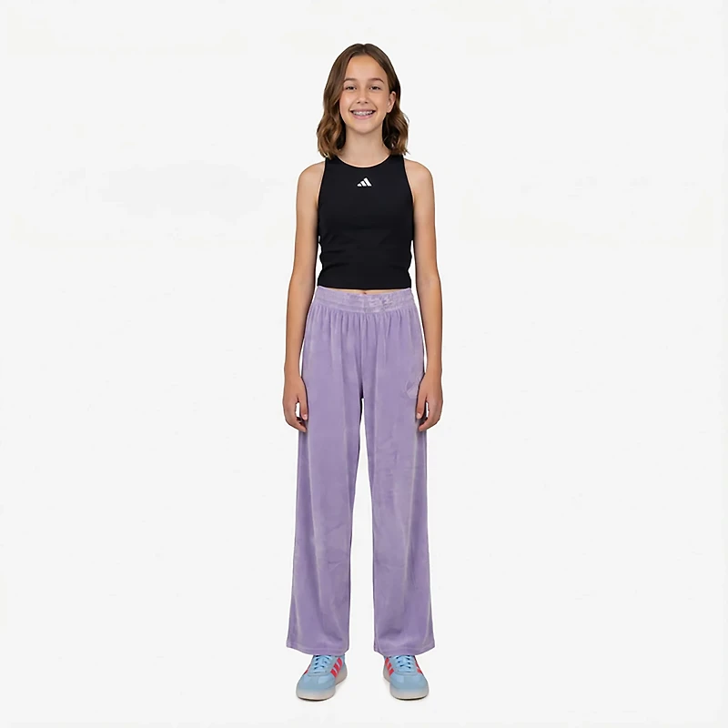 adidas Girls' 4-6x Velour Wide Leg Pants