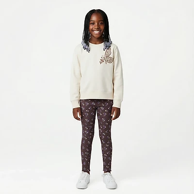 BCG Girls' 4-6X Butterfly Fleece Crew 2-Piece Set
