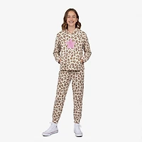 BCG Girls' 4-6X AOP Leopard Hoodie 2-Piece Set