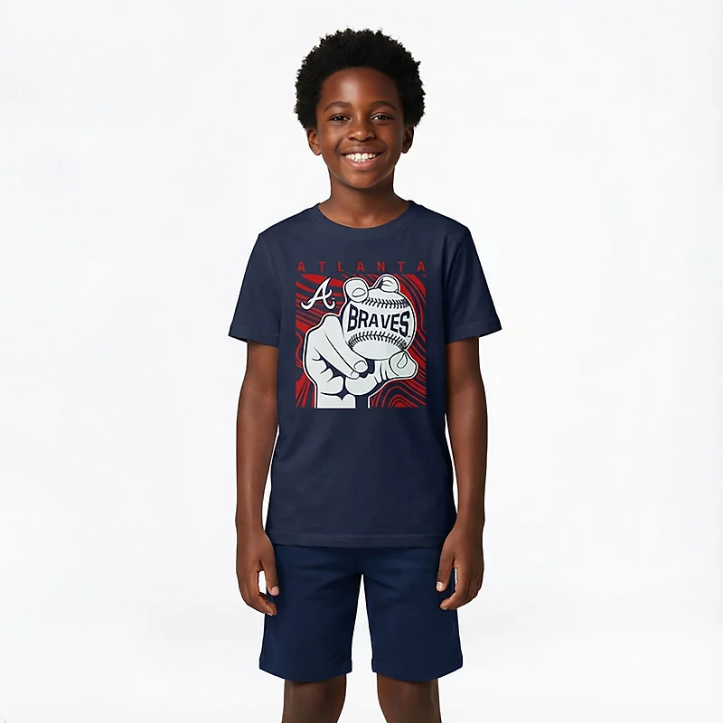 Outerstuff Boys' 4-7 Braves Pitch Grip T-shirt