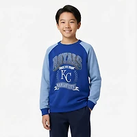 Outerstuff Boys' Kansas City Royals Bullpen Fleece Crew Sweatshirt