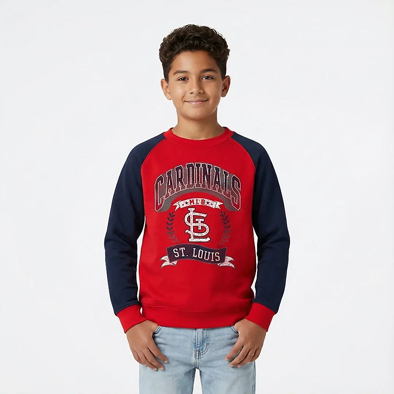 Outerstuff Boys' St. Louis Cardinals Bullpen Fleece Crew Sweatshirt