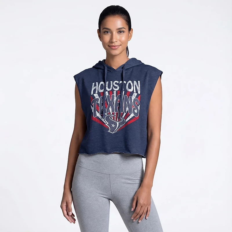 Concepts Sport Women's Houston Texans Instep Fleece Sleeveless Muscle Hoodie