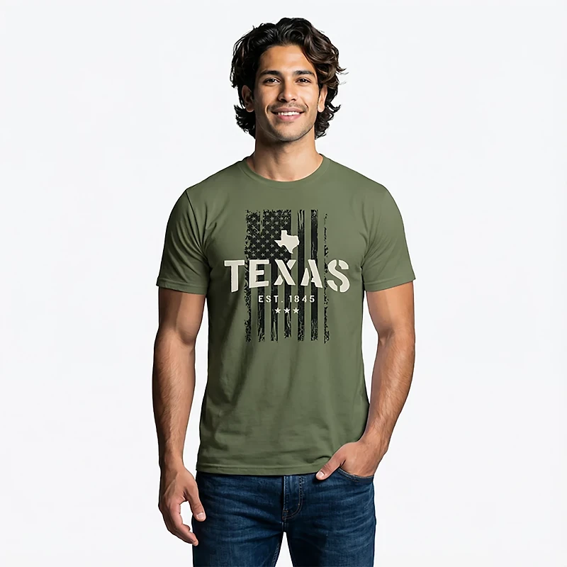 State Life Men's TX Freedom Flags T-shirt