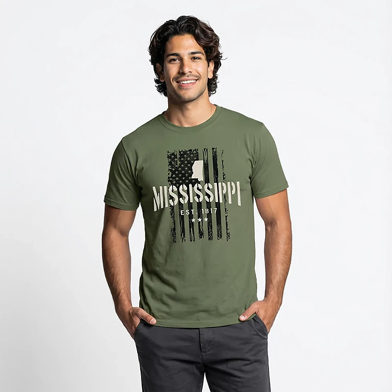 State Life Men's MS Freedom Flag T-shirt