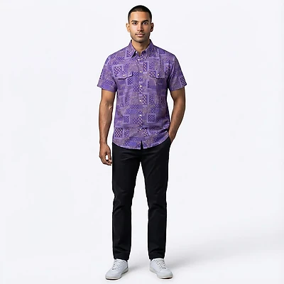 Burlebo Men's Louisiana Performance Short Sleeve Western Shirt