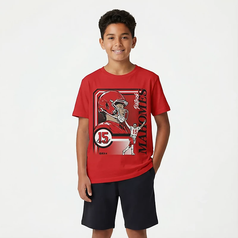 BreakingT Boys' Kansas City Chiefs Mahomes Collage Frame T-shirt