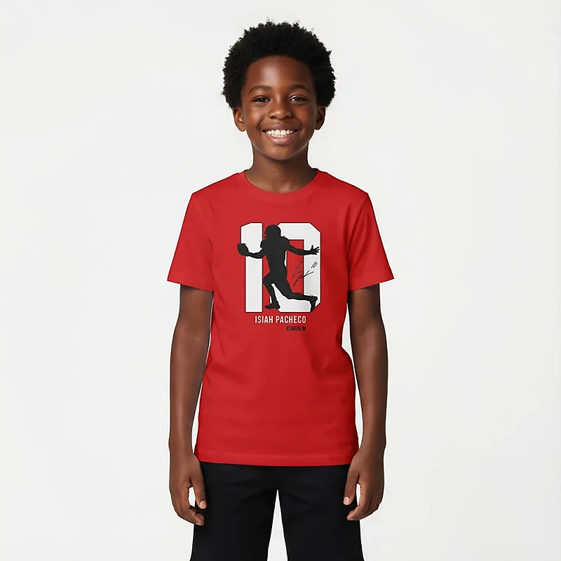 BreakingT Boys' Kansas City Chiefs Pacheco Action Number T-shirt