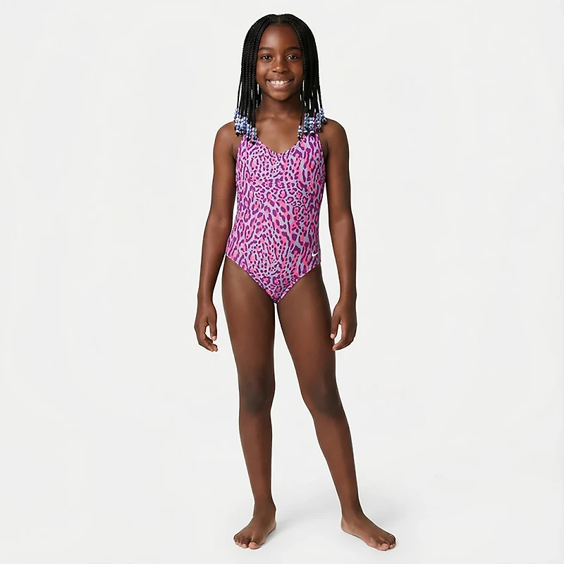 Nike Girls' Wild Lace Up One Piece Swimsuit