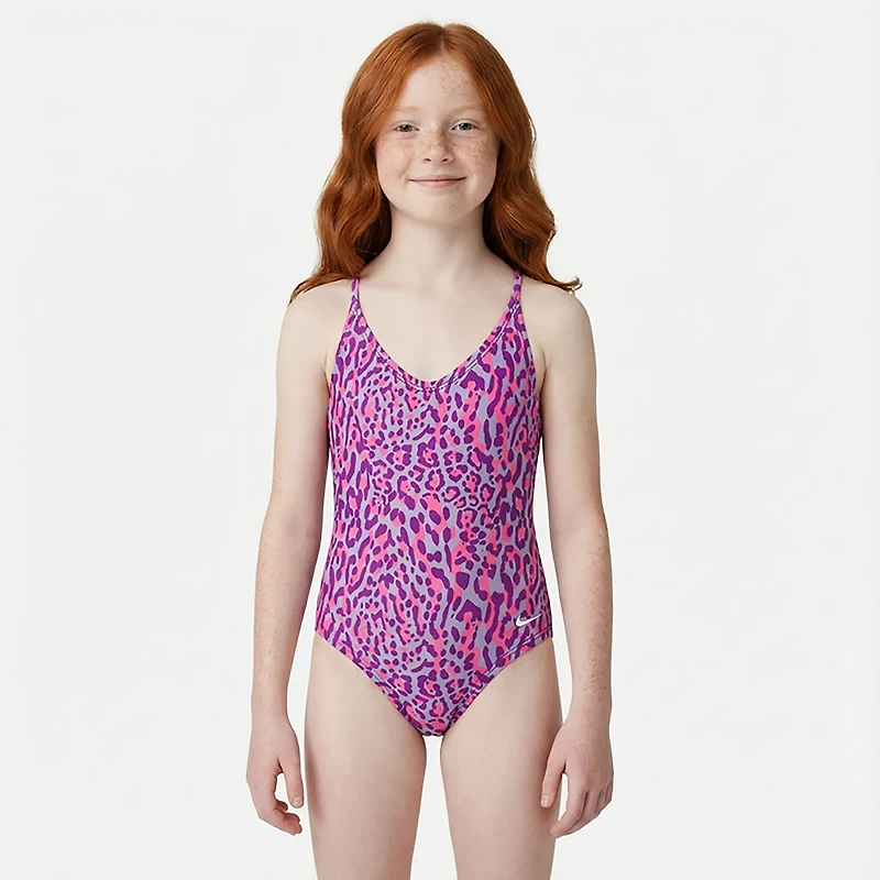 Nike Girls' Wild Lace Up One Piece Swimsuit