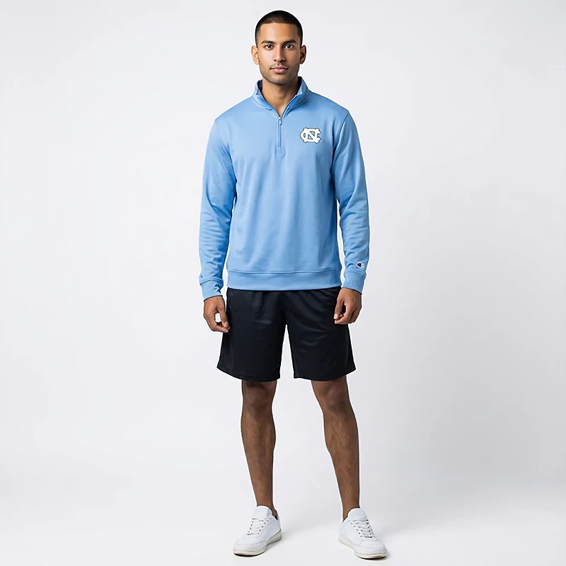 Champion Men's North Carolina Tar Heels Primary Logo Micro Mesh 1/4 Zip Sweatshirt