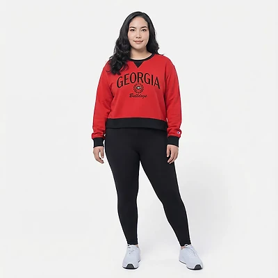 Champion Women's Georgia Bulldogs High and Low Crewneck Sweatshirt