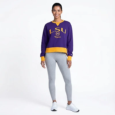 Champion Women's LSU Tigers High and Low Crewneck Sweatshirt