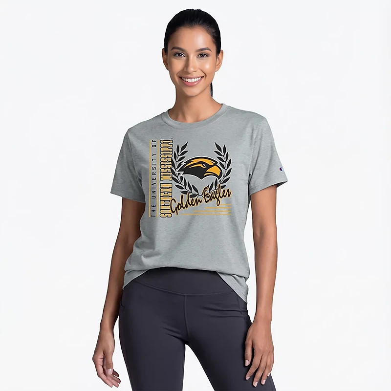 Champion Women's Southern Miss Mascot Script Stadium T-shirt