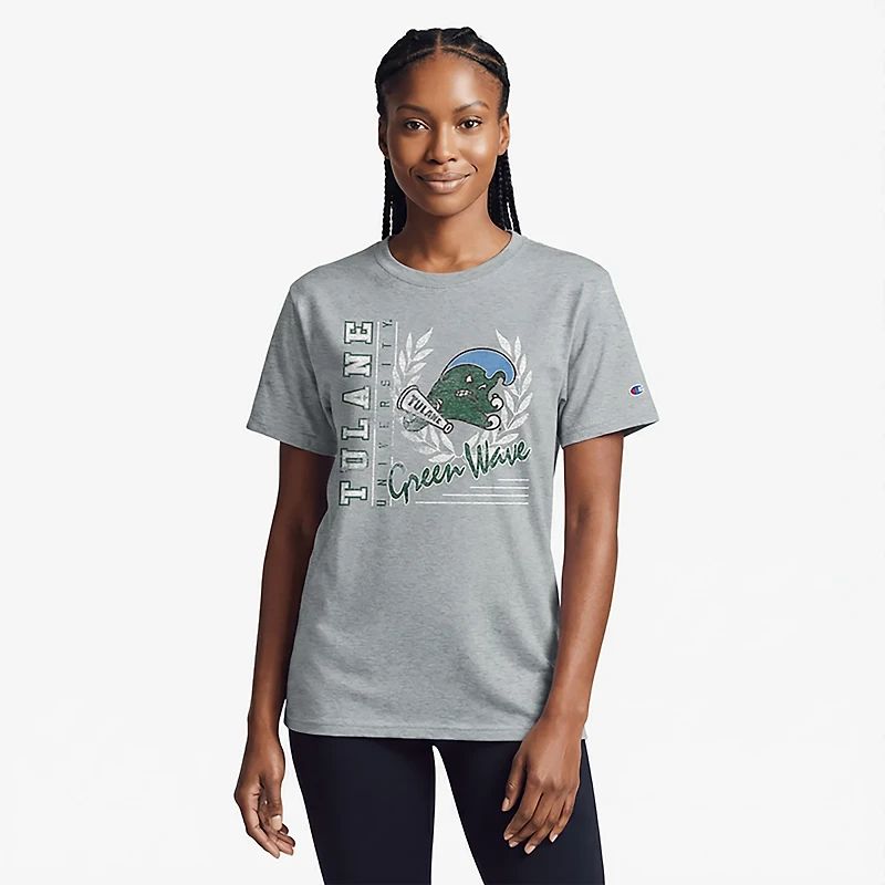 Champion Women's Tulane Mascot Script Stadium T-shirt