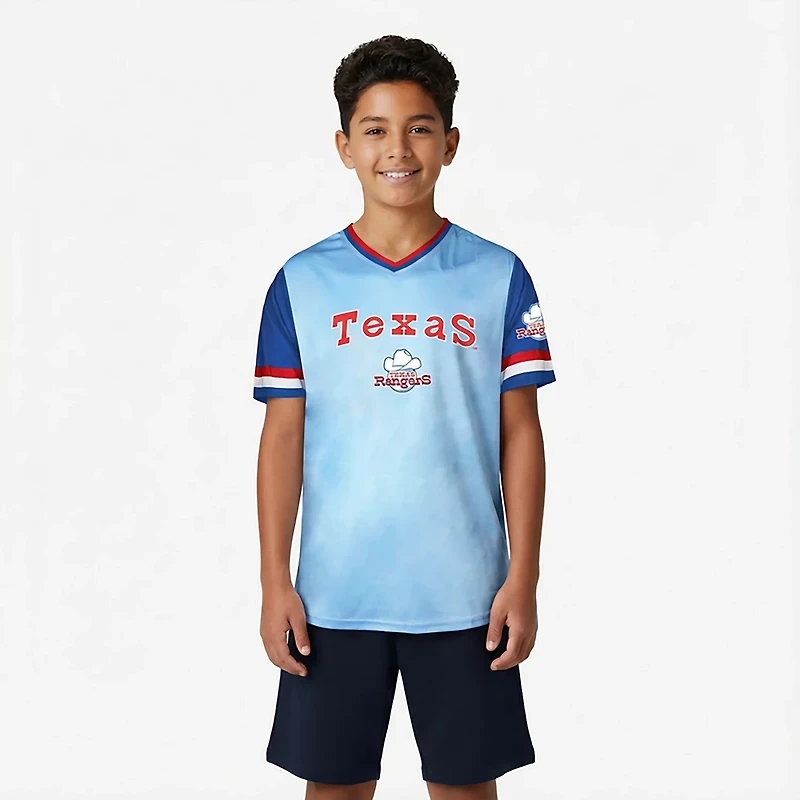 Stitches Boys' Texas Rangers 25 Bombs Away Shirzy Short Sleeve T-shirt