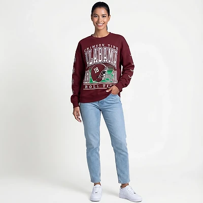 47 Brands Women's University of Alabama Crimson Tide Go Big Oversized Long Sleeve Crew Fleece