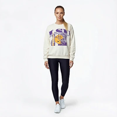 Pressbox Women's LSU Zone 2 Sided Janise Oversize Crew Sweatshirt