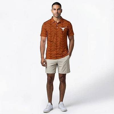 Wes & Willy Men's University of Texas Longhorns Tailgate All Over Print Short Sleeve Polo Shirt