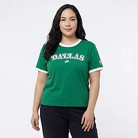 Nike Women's Dallas Mavericks Hardwood Classic Ringer Short Sleeve T-shirt