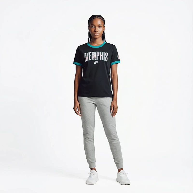 Nike Women's Memphis Grizzlies Hardwood Classic Ringer Short Sleeve T-shirt