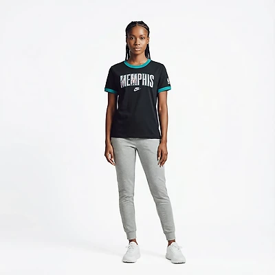 Nike Women's Memphis Grizzlies Hardwood Classic Ringer Short Sleeve T-shirt