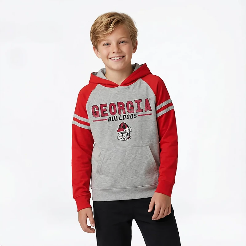 Wes & Willy Boys' University of Georgia Raglan Lightweight Hoodie