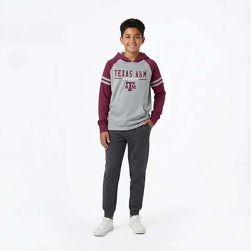 Wes & Willy Boys' Texas A&M University Raglan Lightweight Hoodie