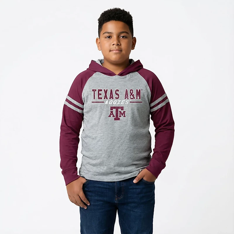 Wes & Willy Boys' Texas A&M University Raglan Lightweight Hoodie