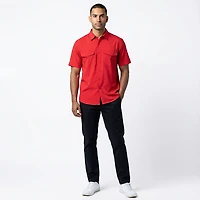 Antigua Men's Houston Texans Gameday Scatter Print Fishing Shirt